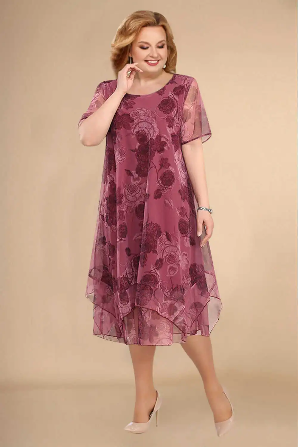 🌺【L-5XL】2025 noua rochie florala din sifon de vara