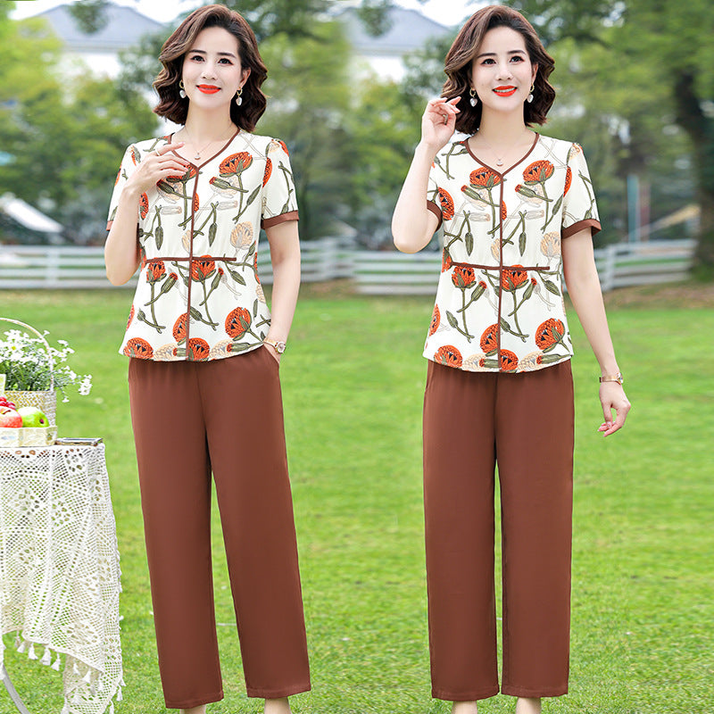 šćL-4XLć Set Casual cu Imprimeu Lotus ā Confort Či EleganČÄ pentru Zilele de VarÄ
