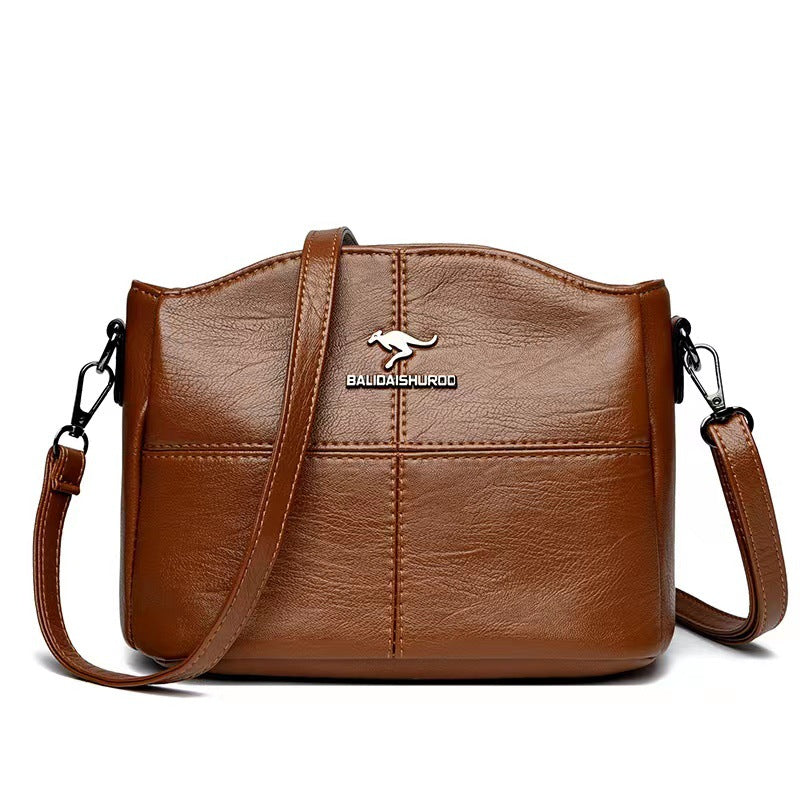 👜👜 Geantă de umăr din piele naturală, în stil nou, retro lucrată manual, la modă și versatilă