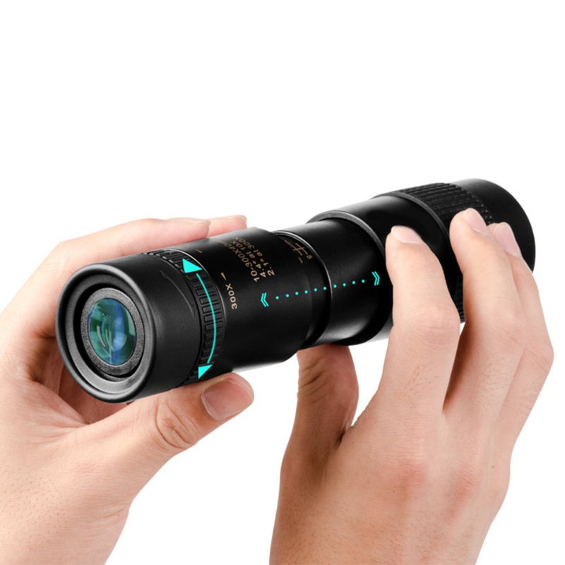Binoclu portabil puternic cu zoom 10-300X HD Telescop profesional cu rază lungă de acțiune Monoculară lunetă cu vedere nocturnă scăzută pentru vânătoare