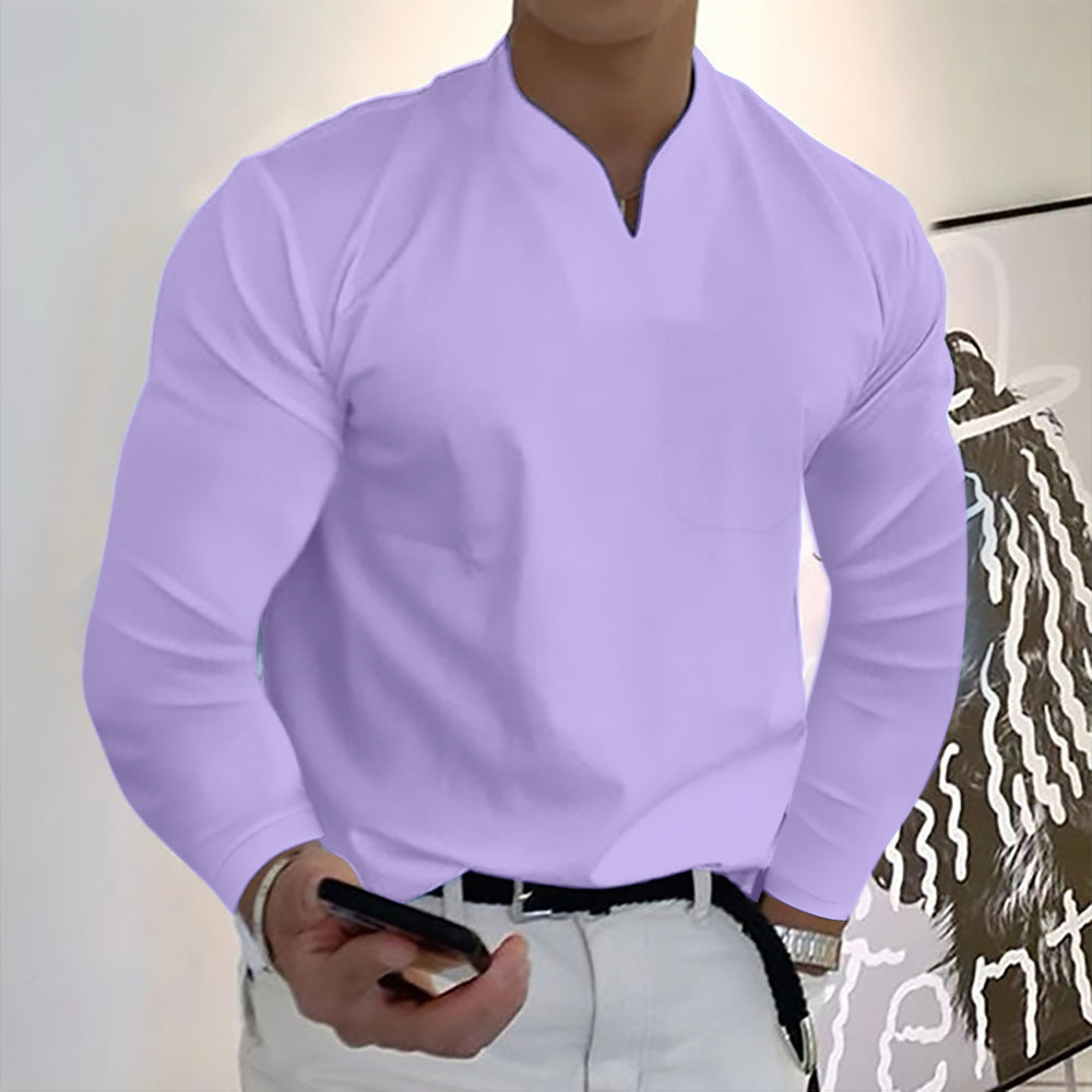 🔥Lichidare nouă🔥【S-5XL】Tricou de vară pentru bărbați, din bumbac, cu decolteu în V