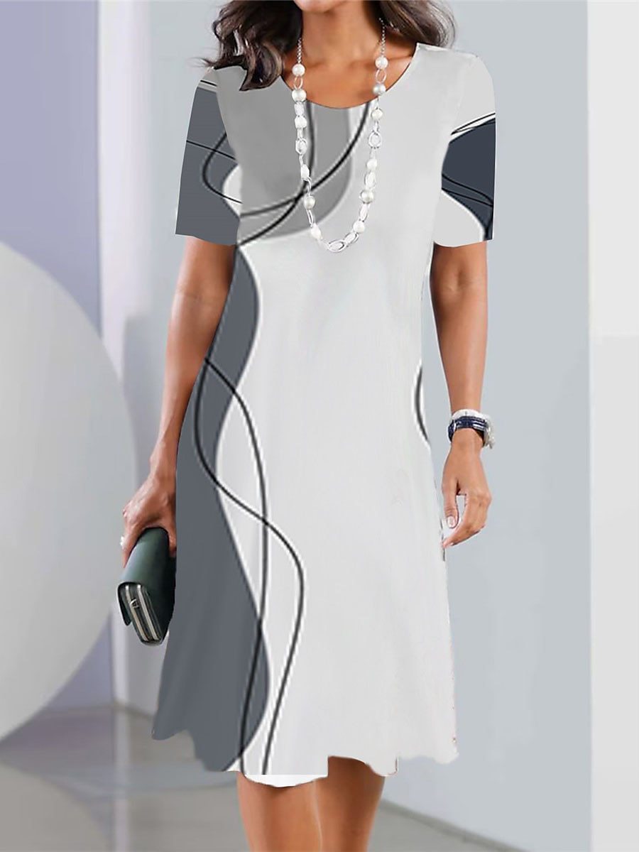 👗【XS-5XL】Rochie sexy 2025 cu imprimeu si gat rotund pentru femei