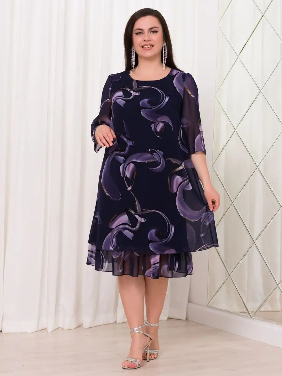šćS-5XLćšRochie noua eleganta imprimata