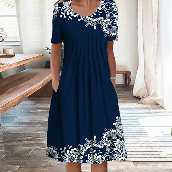 【30 OFF %】💗2025 noua rochie midi dreapta imprimeu gradina