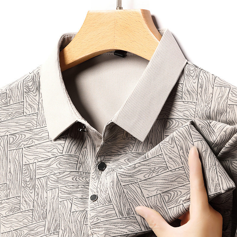 🔥【M-4XL】Cămașă POLO pentru bărbați, cu mâneci scurte, în dungi