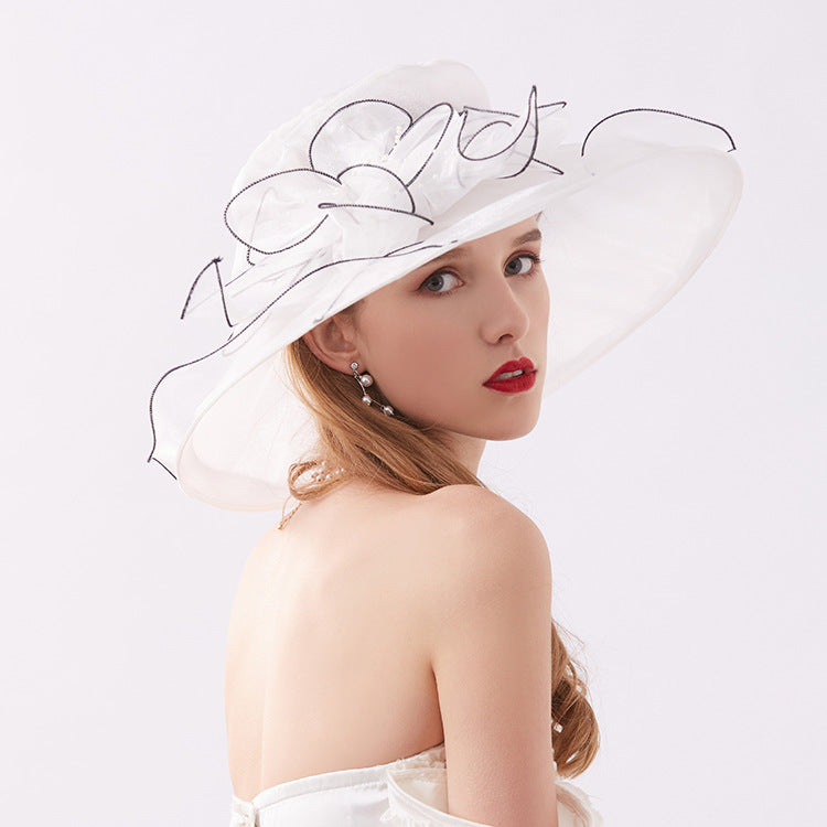 👒Pălărie retro cu flori pentru femei, pălărie de soare pliabilă cu protecție solară