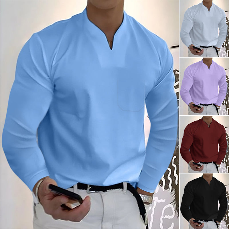 🔥Lichidare nouă🔥【S-5XL】Tricou de vară pentru bărbați, din bumbac, cu decolteu în V