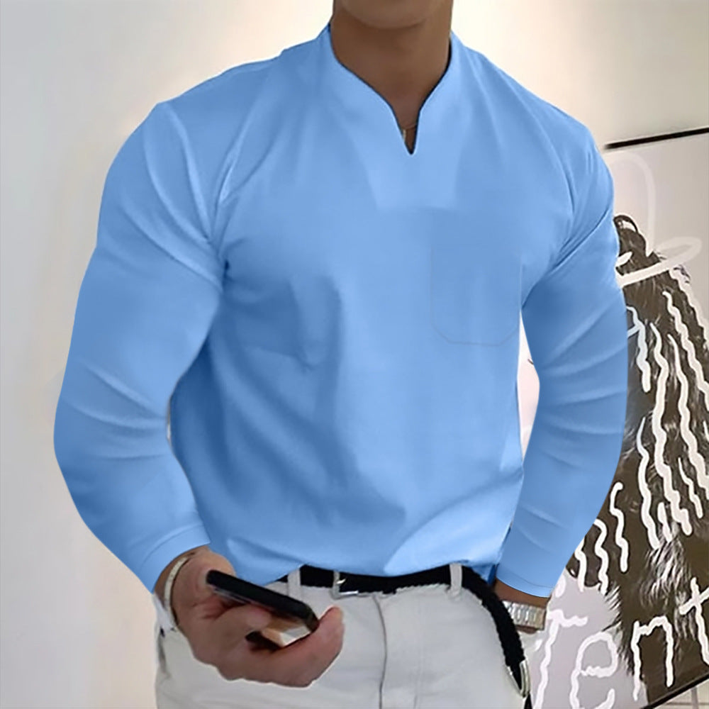 🔥Lichidare nouă🔥【S-5XL】Tricou de vară pentru bărbați, din bumbac, cu decolteu în V