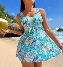 🏖️👙🌴【S-6XL】Costum de baie elegant, mărime mare, cu imprimeu