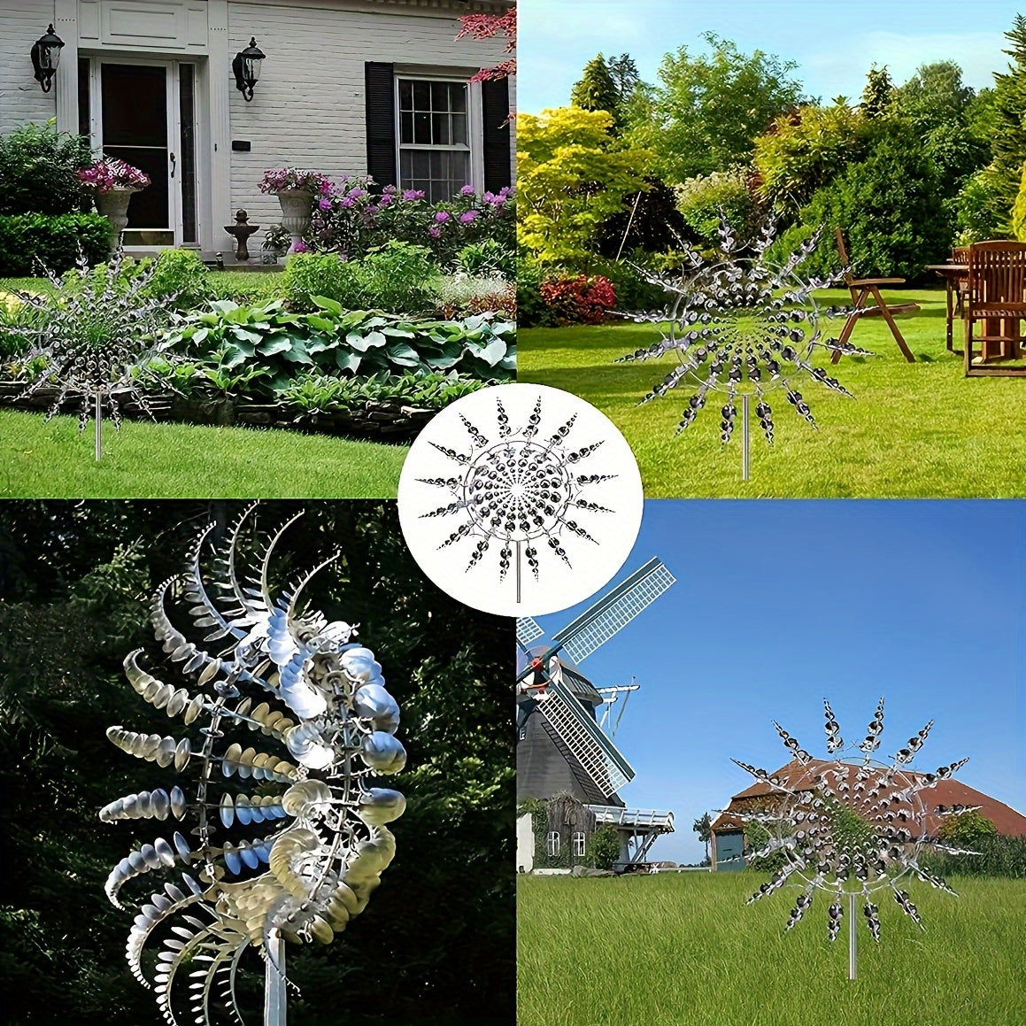 📣🌈【6 culori disponibile】🌻 Ornament pentru curte științifico-fantastică, metal, fier, moara de vânt de grădină