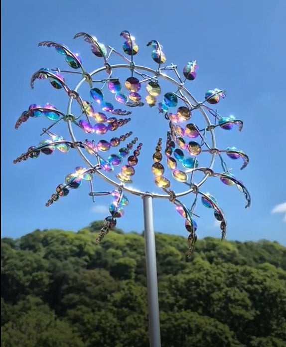 📣🌈【6 culori disponibile】🌻 Ornament pentru curte științifico-fantastică, metal, fier, moara de vânt de grădină