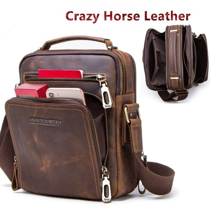 👜【Nou sosire🔥】【Stoc limitat】 Geantă de umăr business casual pentru bărbați, la modă, din piele naturală