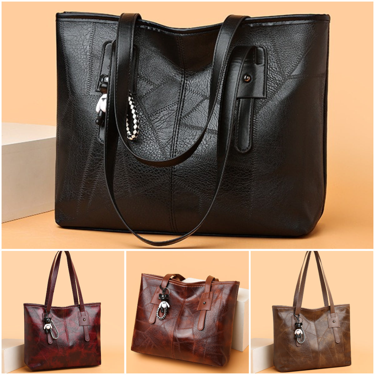 👜Geanta de umăr moale, din piele moale, la modă ✨Gantă extraordinară de capacitate mare✨