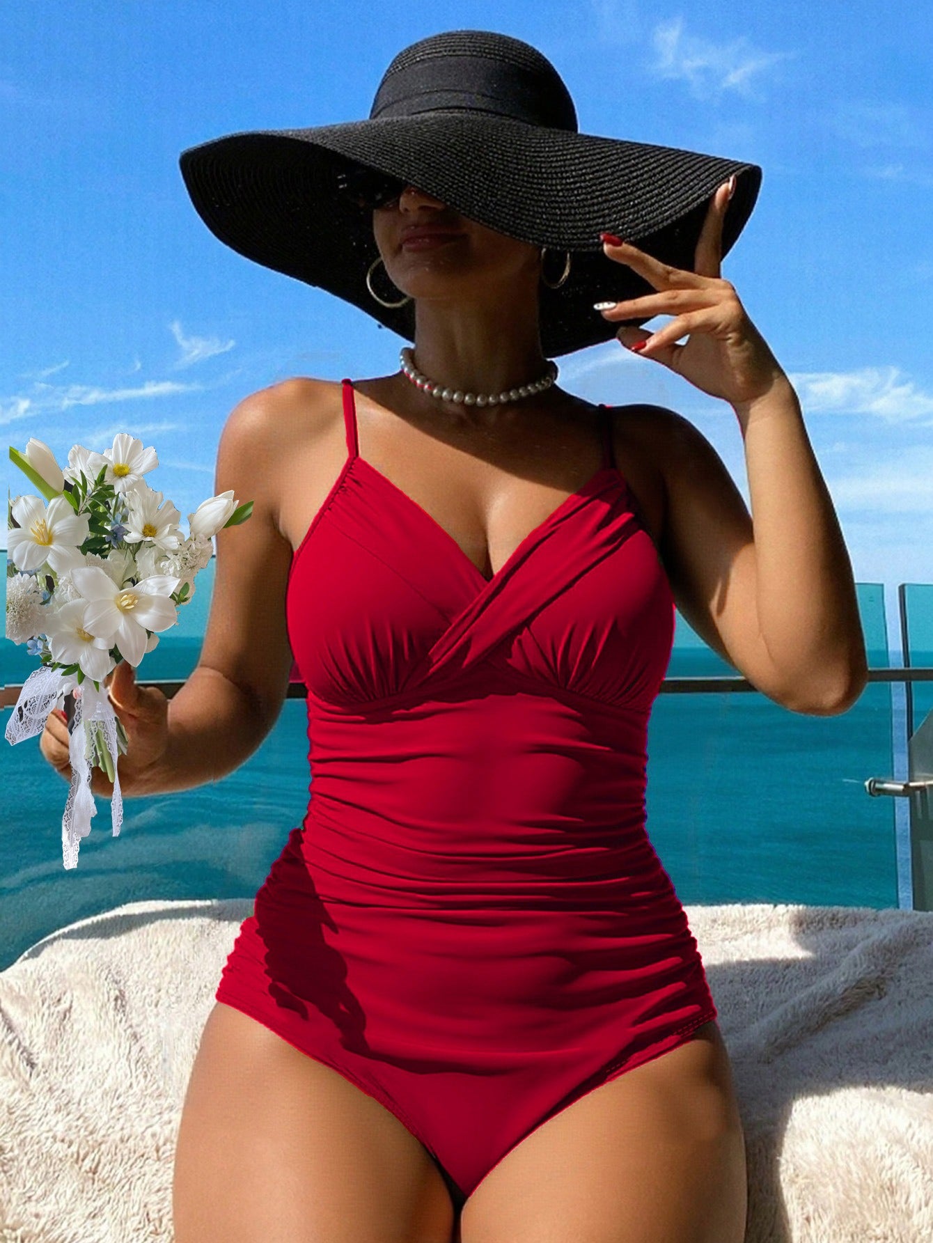 👙【S-2XL】Costum de baie confortabil din două piese cu imprimeu și fundițe