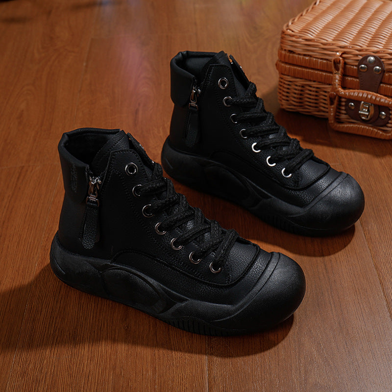 👢✨【35-40】2024 noua moda de toamna cizme din piele cu talpa groasa 3756283