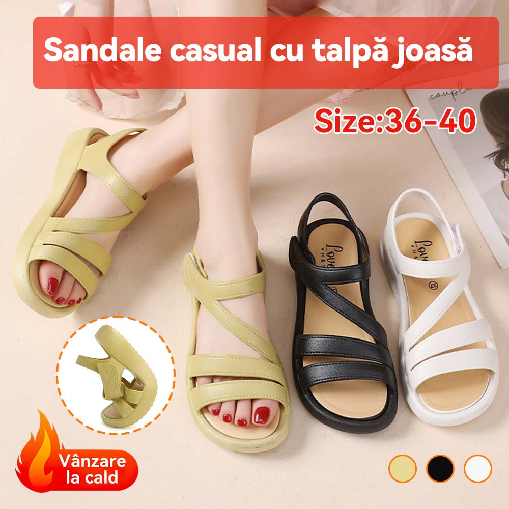 👡【36-40】2025 noi sandale cu fund moale de culoare solidă