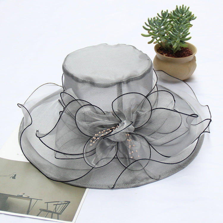 👒Pălărie retro cu flori pentru femei, pălărie de soare pliabilă cu protecție solară