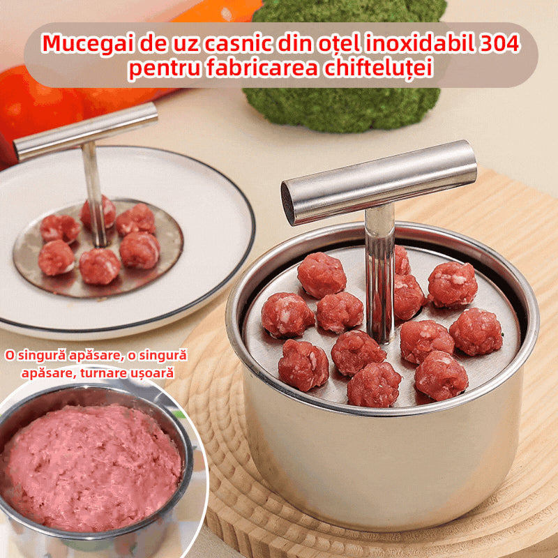 Formator din oțel inoxidabil pentru chiftele, ustensilă practică pentru bucătărie – ideal pentru chiftele de carne și pește🍖🐟