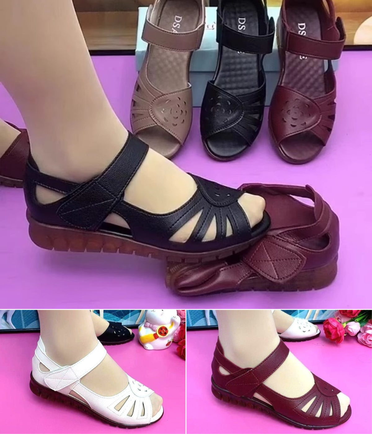 【🔥Promoție - 50% reducere】【35-41】Sandale confortabile de damă din piele naturală, noul model de vară cu talpă moale