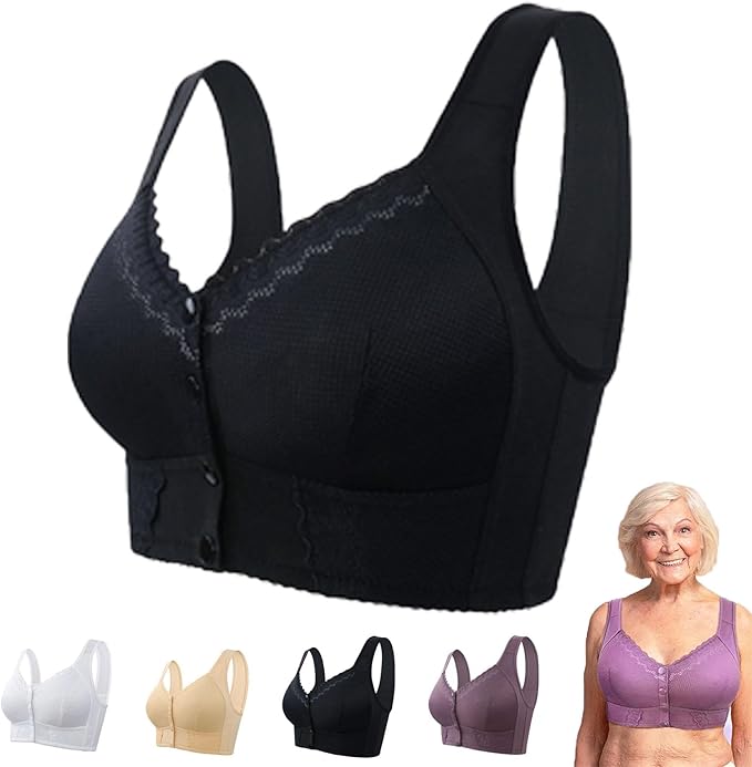 (3buc)💕🎁【45kg-155kg】Sutien supradimensionat, respirabil, din bumbac moale, cu nasturi frontali