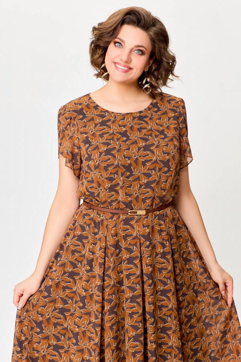 🌼🌼【S-5XL】2025 Rochie nouă, elegantă, imprimată cu gât rotund