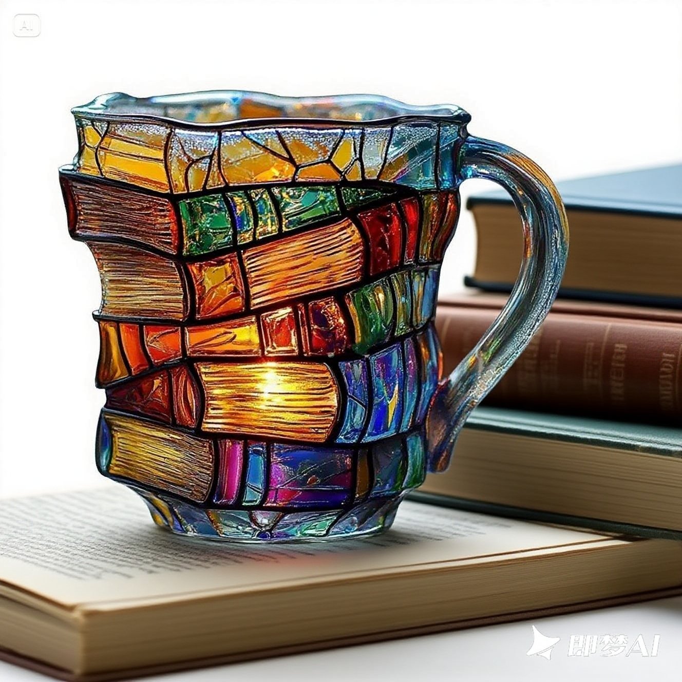 【Cumpărați unul și primiți unul gratuit】📚Ceașcă de cafea pictată 3D în formă de carte