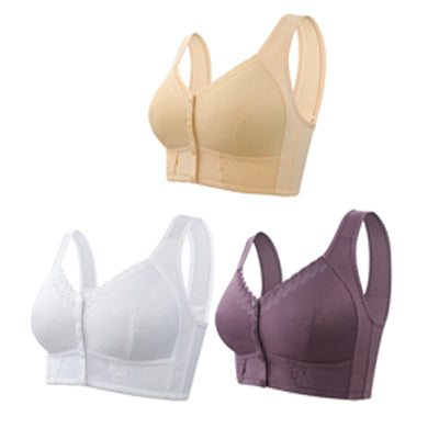 (3buc)💕🎁【45kg-155kg】Sutien supradimensionat, respirabil, din bumbac moale, cu nasturi frontali