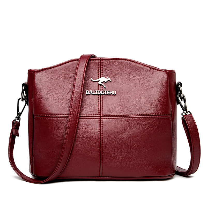 👜👜 Geantă de umăr din piele naturală, în stil nou, retro lucrată manual, la modă și versatilă