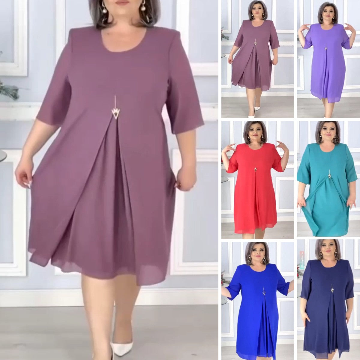 【🏆 Cele mai bine vândute produse】🔥🥰【S-5XL】2025 Rochie simpla multicolora