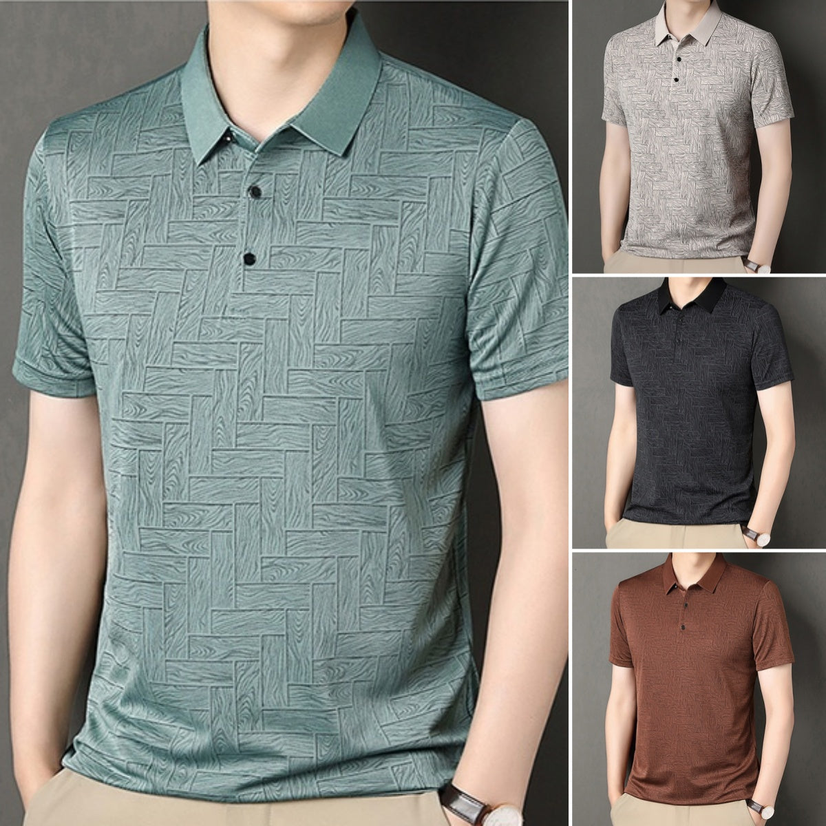 🔥【M-4XL】Cămașă POLO pentru bărbați, cu mâneci scurte, în dungi
