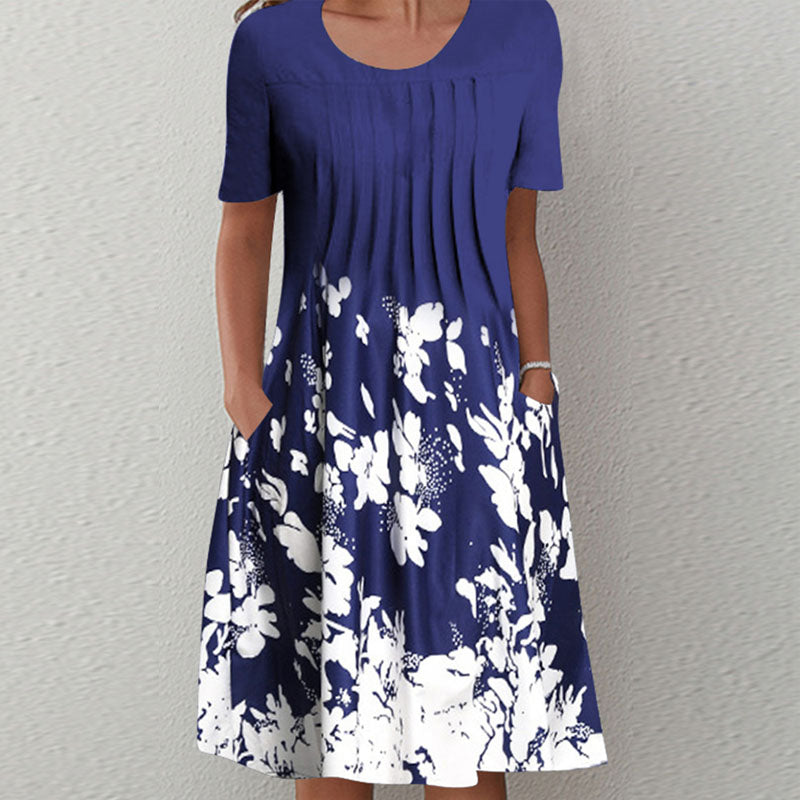 🌸🦋Rochie nouă de damă cu imprimeu cu gât rotund(S-3XL)
