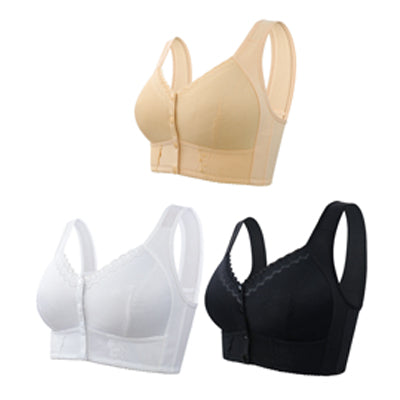 (3buc)💕🎁【45kg-155kg】Sutien supradimensionat, respirabil, din bumbac moale, cu nasturi frontali