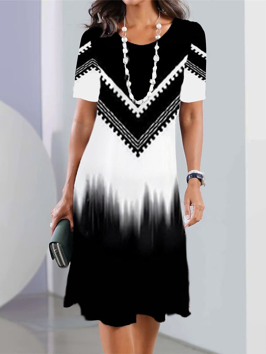 👗【XS-5XL】Rochie sexy 2025 cu imprimeu si gat rotund pentru femei