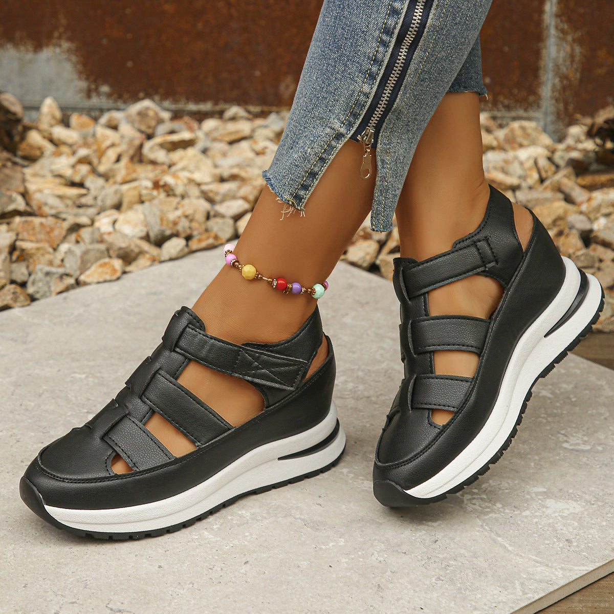 💟【35-43】2025 noi sandale casual cu talpă groasă