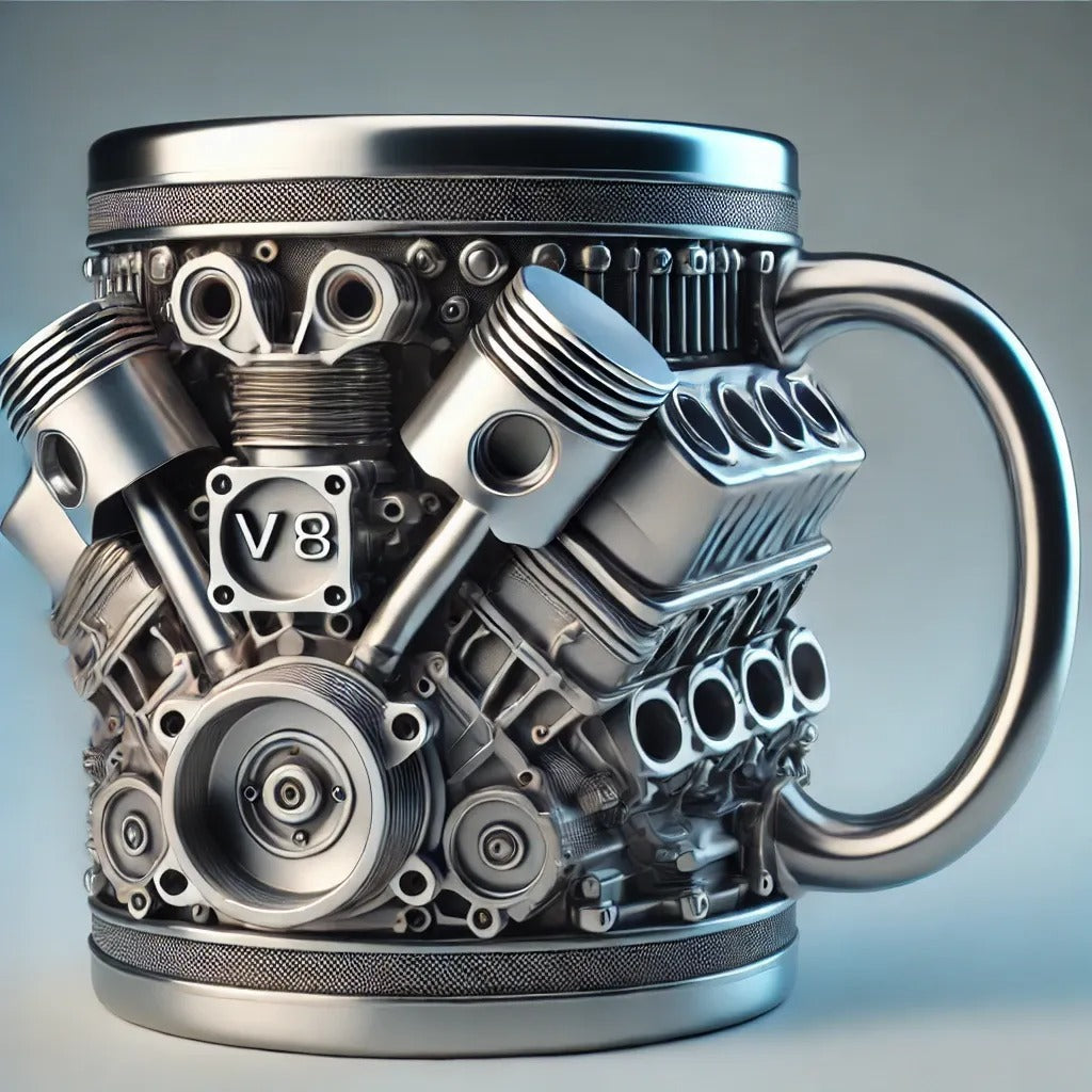 🎁☕ Ceașcă de cafea din oțel inoxidabil Creative Engine V6V8