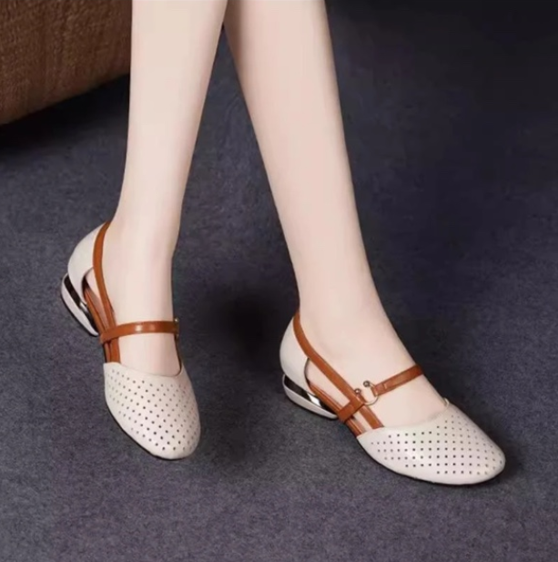 🌴🌴【35-42】2025 Sandale noi din piele naturală cu toc scăzut cu talpă moale
