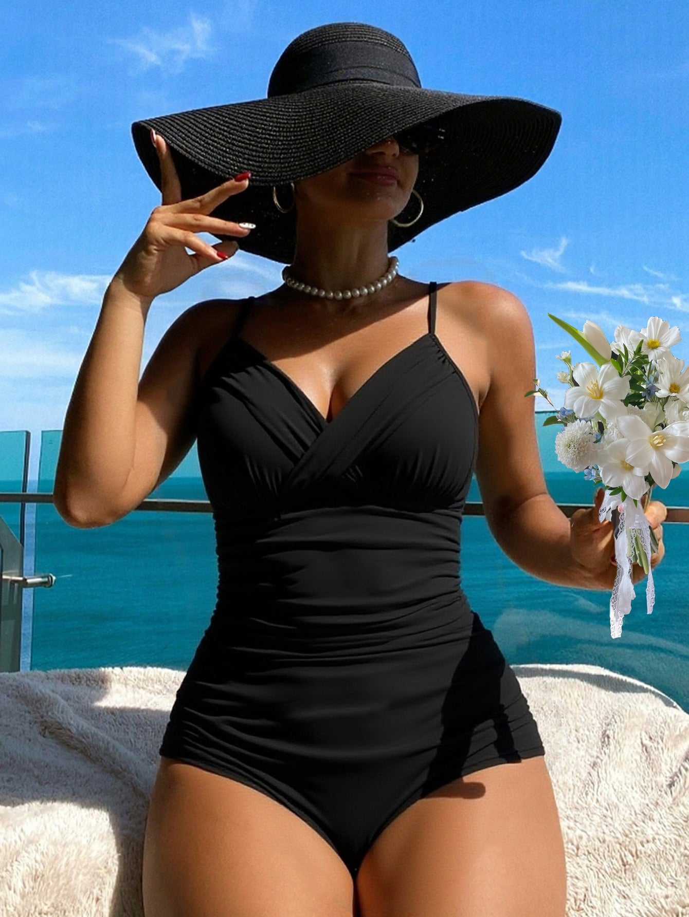 👙【S-2XL】Costum de baie confortabil din două piese cu imprimeu și fundițe