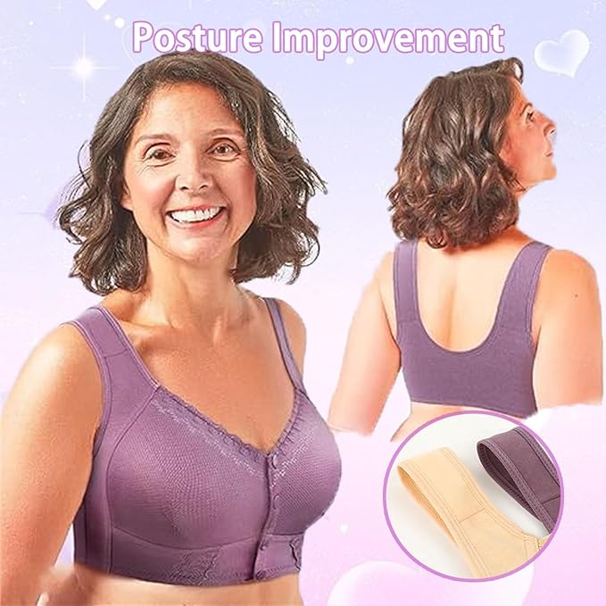 (3buc)💕🎁【45kg-155kg】Sutien supradimensionat, respirabil, din bumbac moale, cu nasturi frontali
