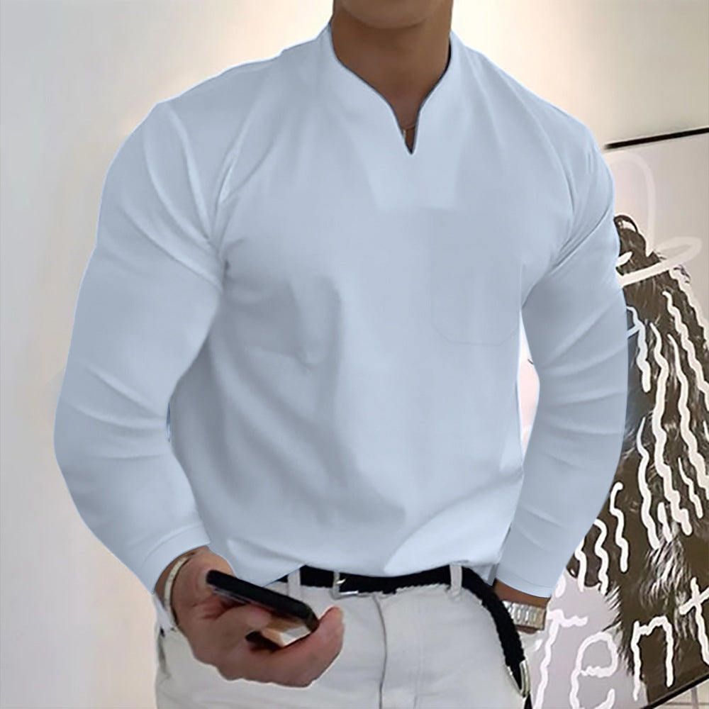 🔥Lichidare nouă🔥【S-5XL】Tricou de vară pentru bărbați, din bumbac, cu decolteu în V