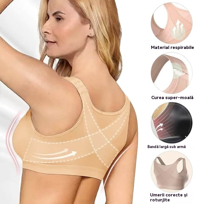 💖【Cumpără 1, primești 2 gratuit】✨Sutien confortabil cu nasturi frontali, fără armătură, mărime mare (40-130 bucăți), bumbac pur, confortabil și respirabil