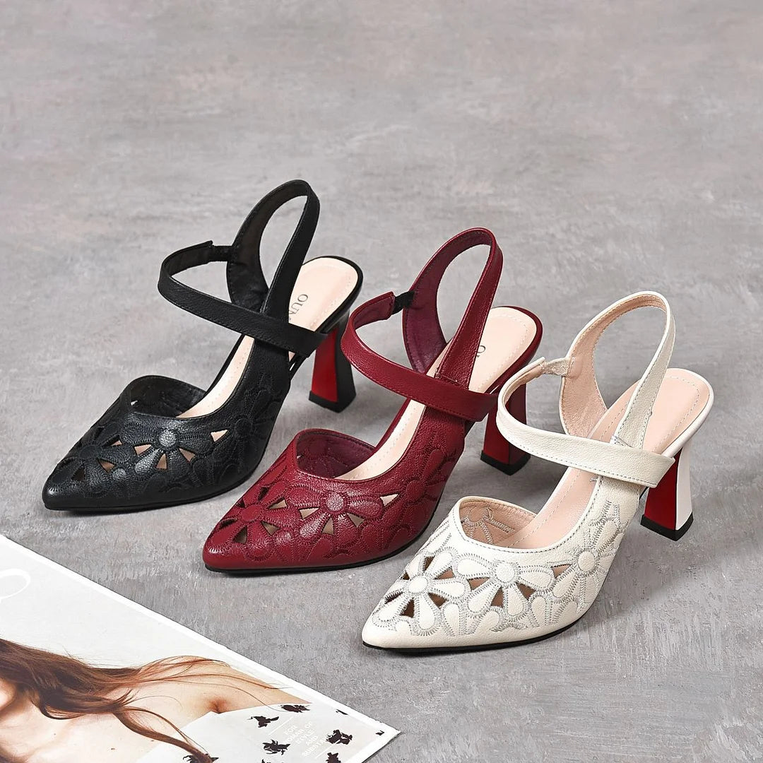 💥🔥【35-41】 Tocuri înalte confortabile de culoare solidă cu vârf ascuțit