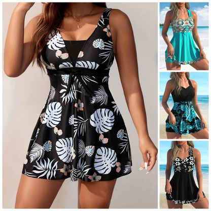 🏖️👙🌴【S-6XL】Costum de baie elegant, mărime mare, cu imprimeu