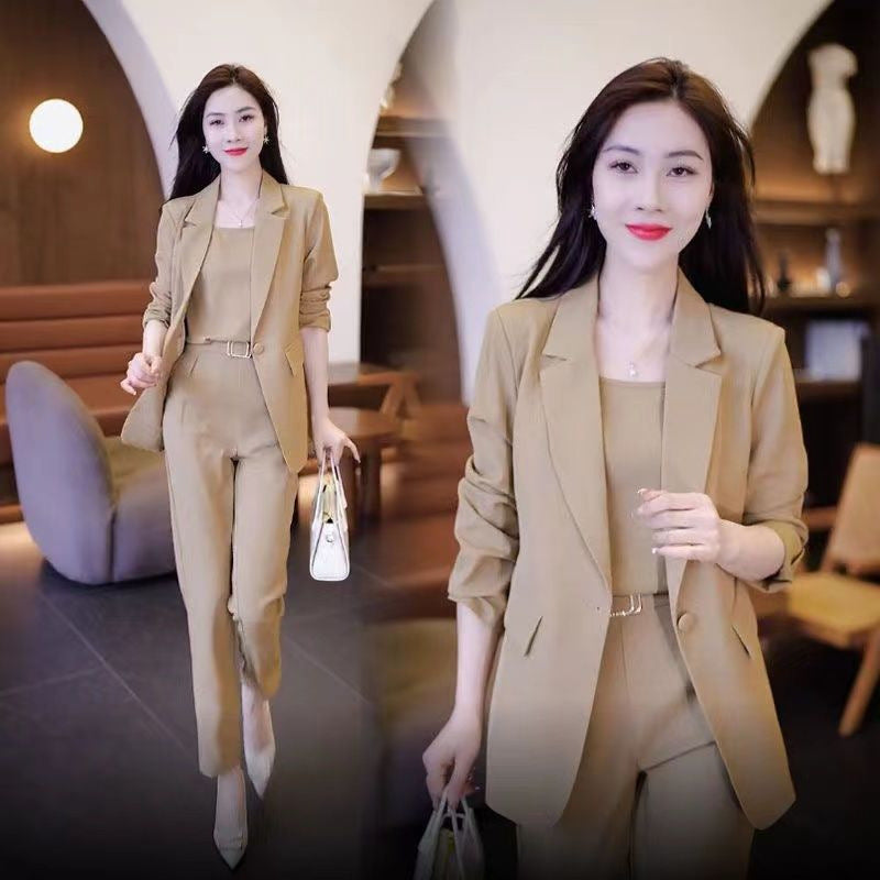 🏆【Jacheta + vesta + pantaloni】2025 Primavara si Toamna Noua Moda Costum Casual Costum din trei piese