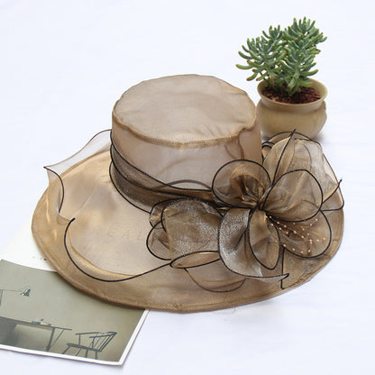 👒Pălărie retro cu flori pentru femei, pălărie de soare pliabilă cu protecție solară