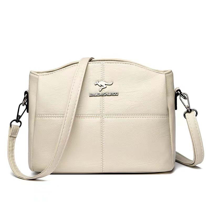 👜👜 Geantă de umăr din piele naturală, în stil nou, retro lucrată manual, la modă și versatilă