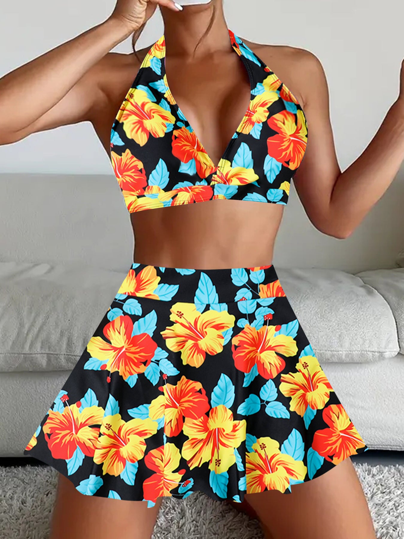 👙 2025 nou Europa și Statele Unite ale Americii imprimare bikini 2-piece set