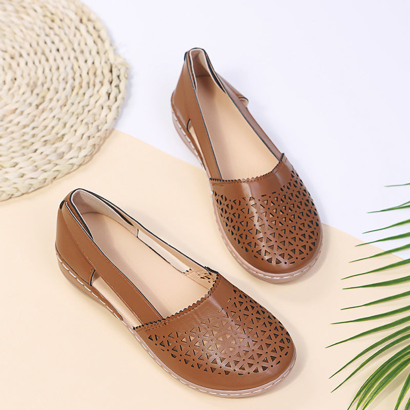 【35-43】2025 New Hollow Sandals Pantofi de damă cu pană Baotou de mărime mare