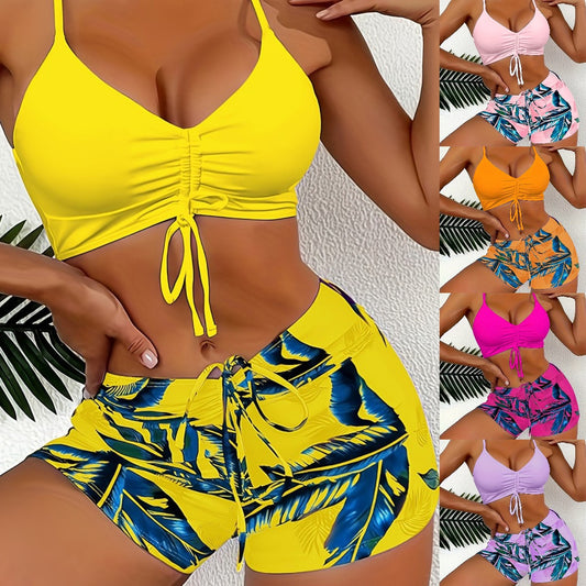 🏊‍♀️👙🌴【Promoție de vară】Costum de baie elegant cu imprimeu – mărimi mari disponibile 💖🔥 4028576