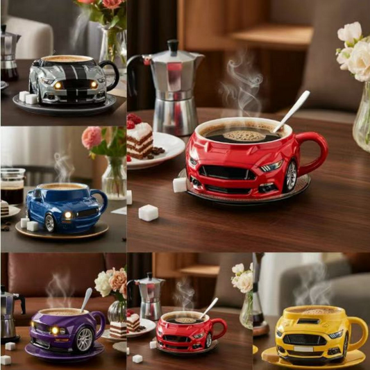 ☕☕Ceașcă de cafea pentru mașini sport cu miez de oțel inoxidabil 304, din rășină