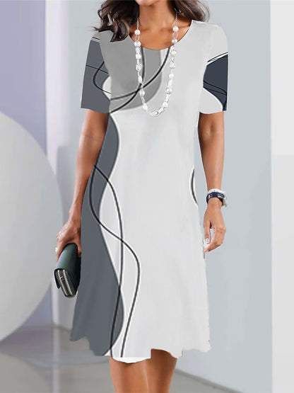 👗【XS-5XL】Rochie sexy 2025 cu imprimeu si gat rotund pentru femei